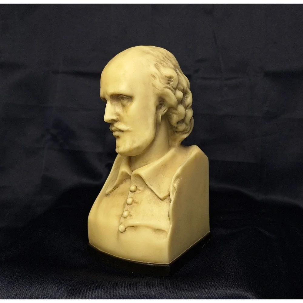 Decorative Solid Resin Shakespeare 7 inch Bust Desk Pen Holder